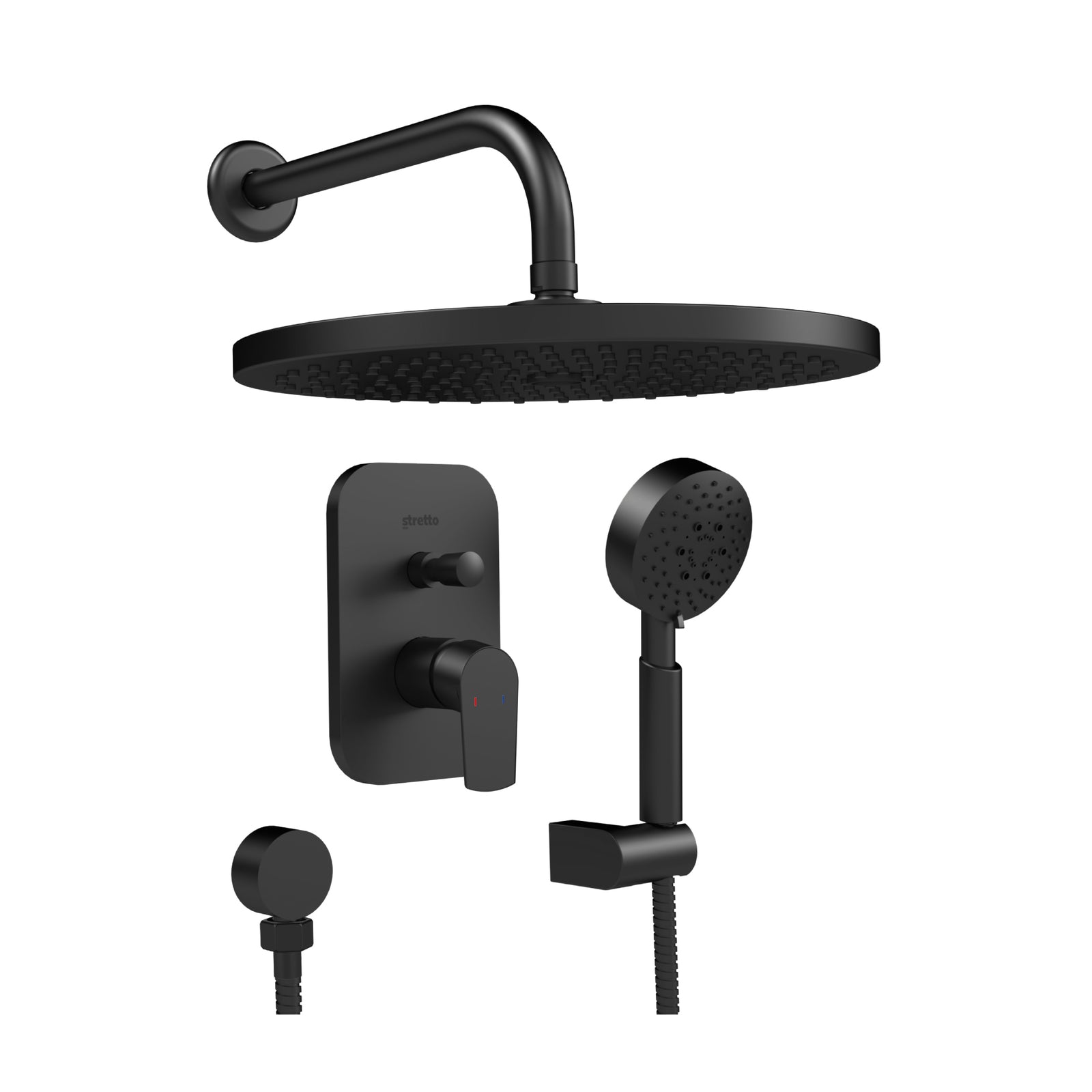 Monomando Ducha Empotrado Filippo con Plato e Inversor Negro