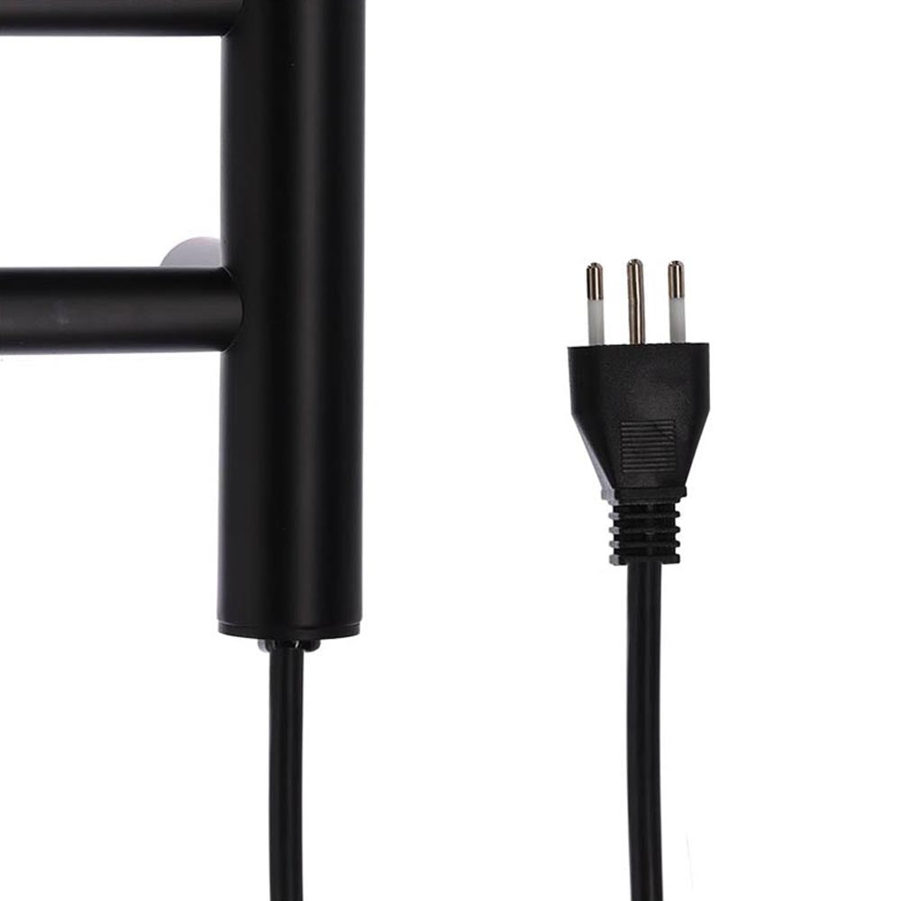 Secador de Toallas Eléctrico 7 Barras Negro Mate