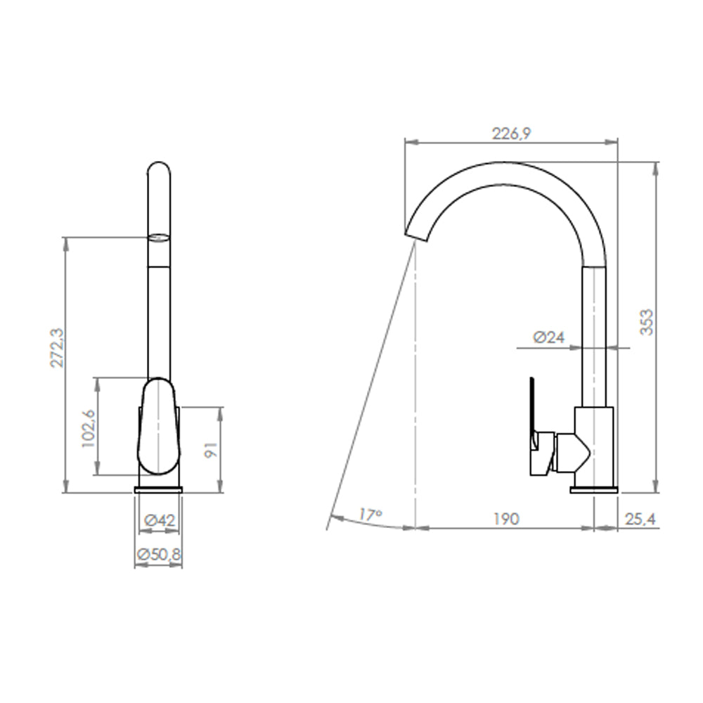 Monomando Lavaplatos Vermont Inox Satinado