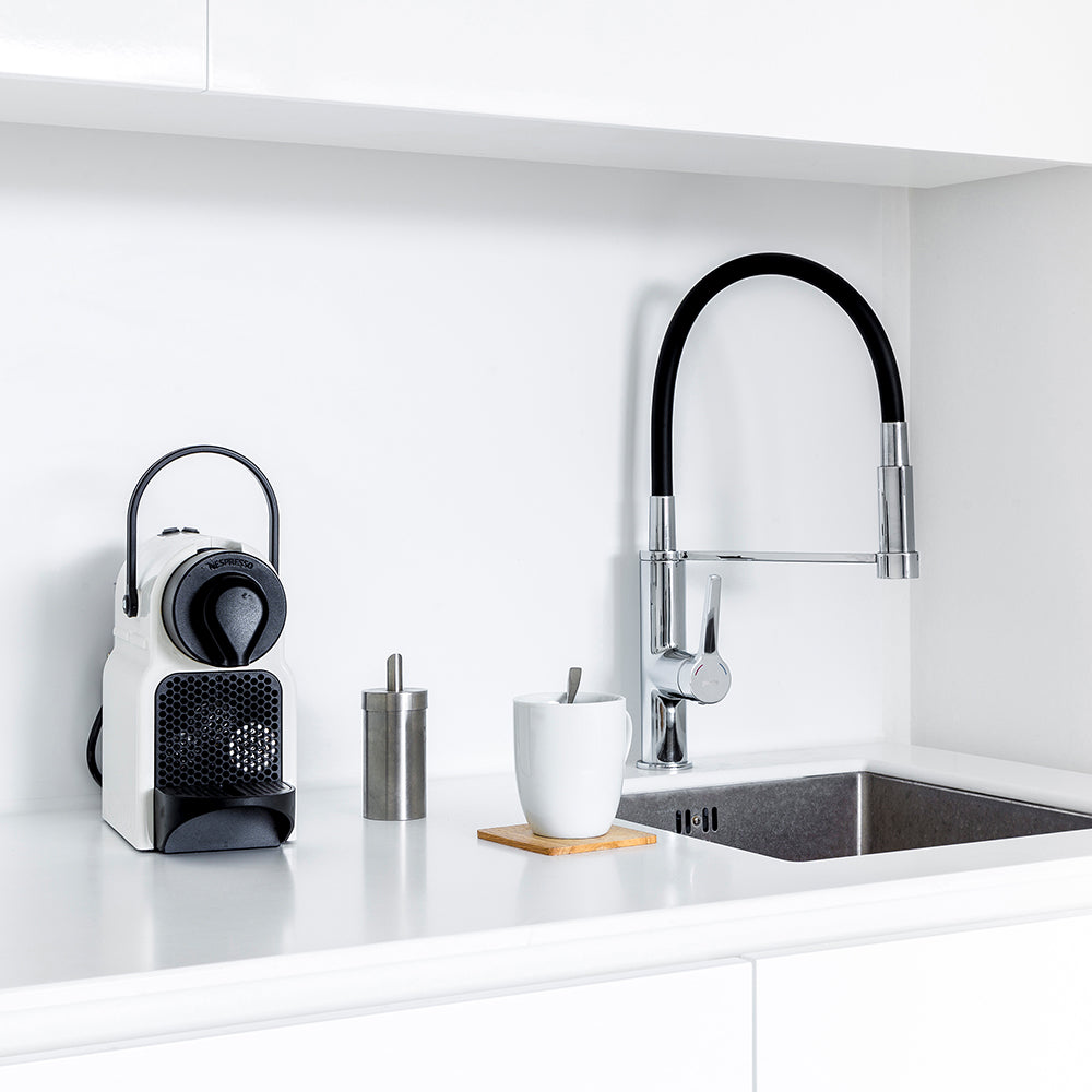 Monomando Lavaplatos Flexible Exo Cromo/Negro Mate