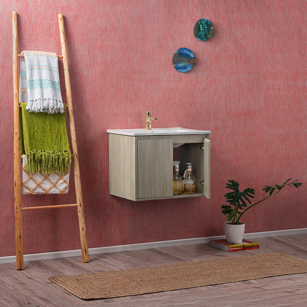 Mueble Vanitorio Amélie Acácia + Cubierta 90x46x45 cm