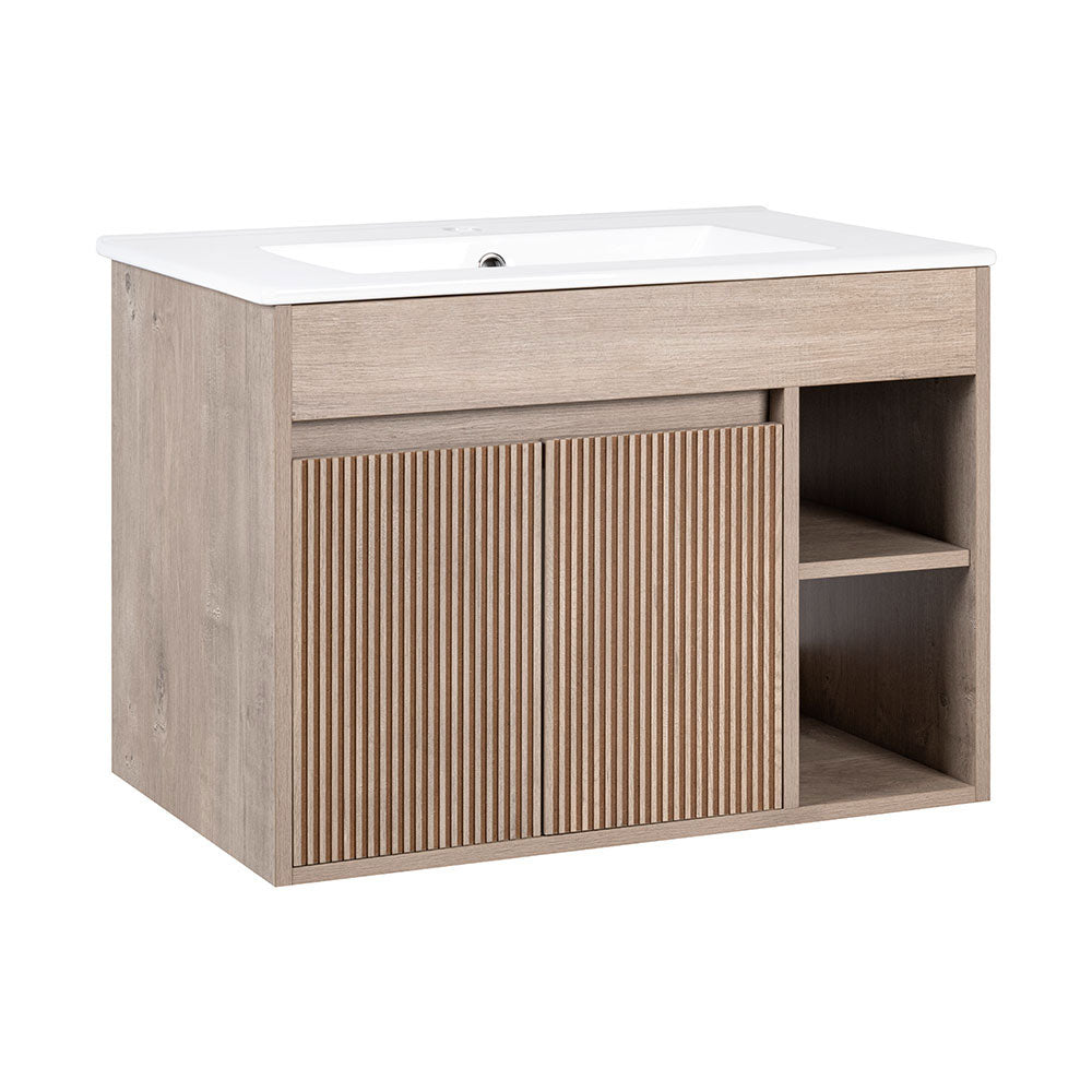 Mueble Vanitorio Lille Lenga Texturado + Cubierta 70x46x50 cm