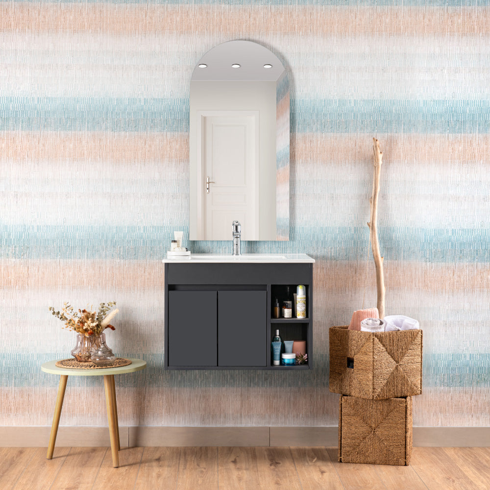 Mueble Vanitorio Lille Dark Grey + Cubierta 70x46x50 cm