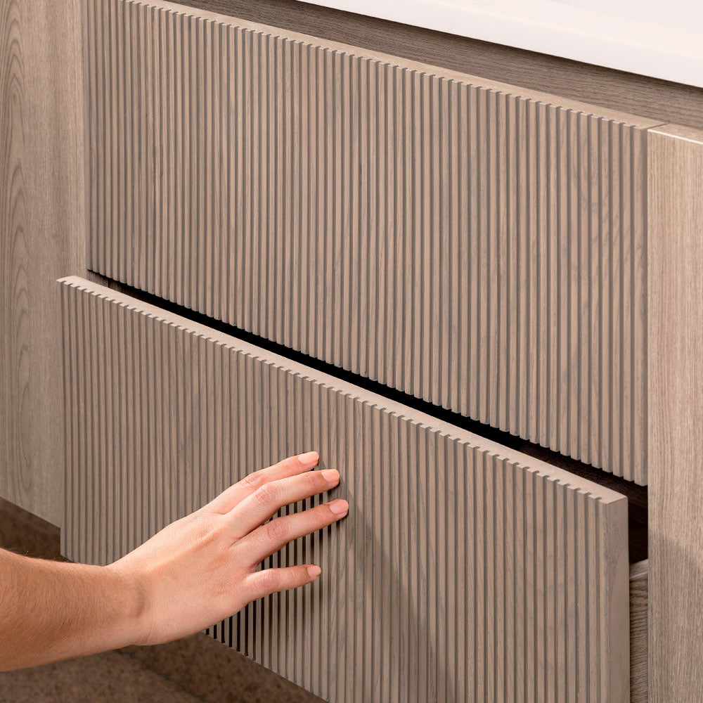 Mueble Vanitorio Sophie Texturado Lenga Texturado + Cubierta 120x46x50 cm