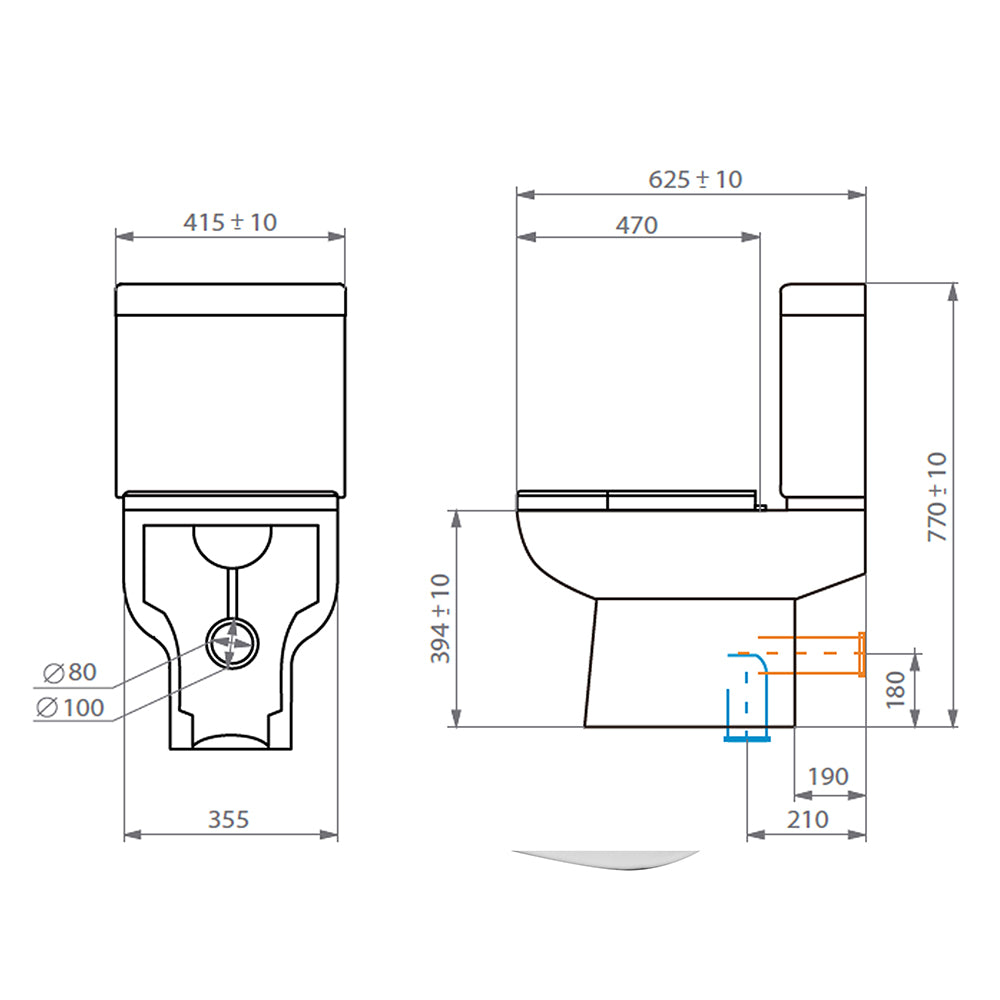 Estanque WC Atos con mecanismo