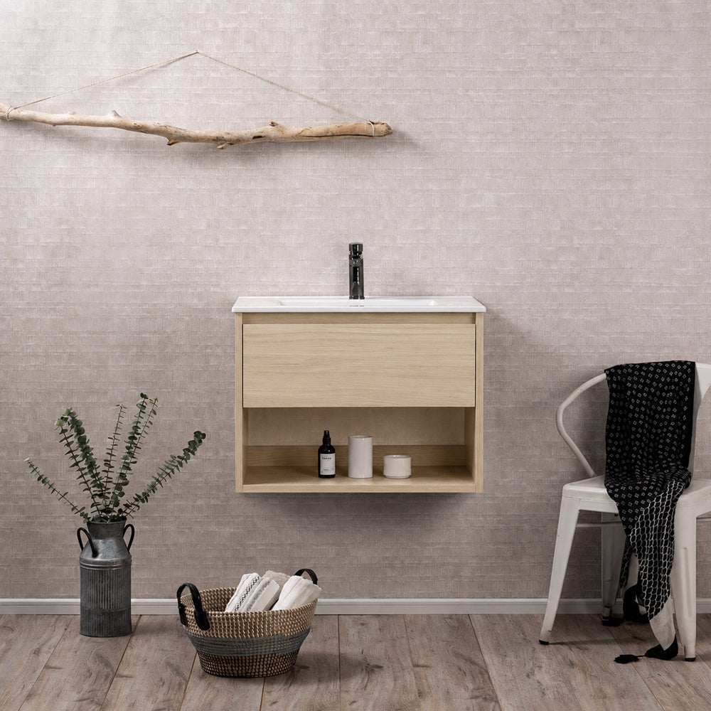 Mueble Vanitorio Zoé Acácia + Cubierta 100x46x50 cm