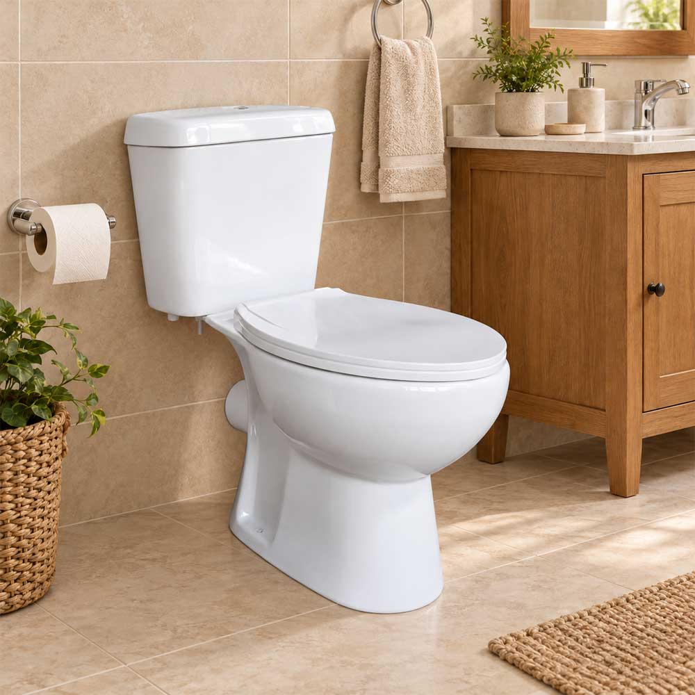 Sanitario Wc Descarga Muro 18 cm Two Piece Theos (Horizontal)