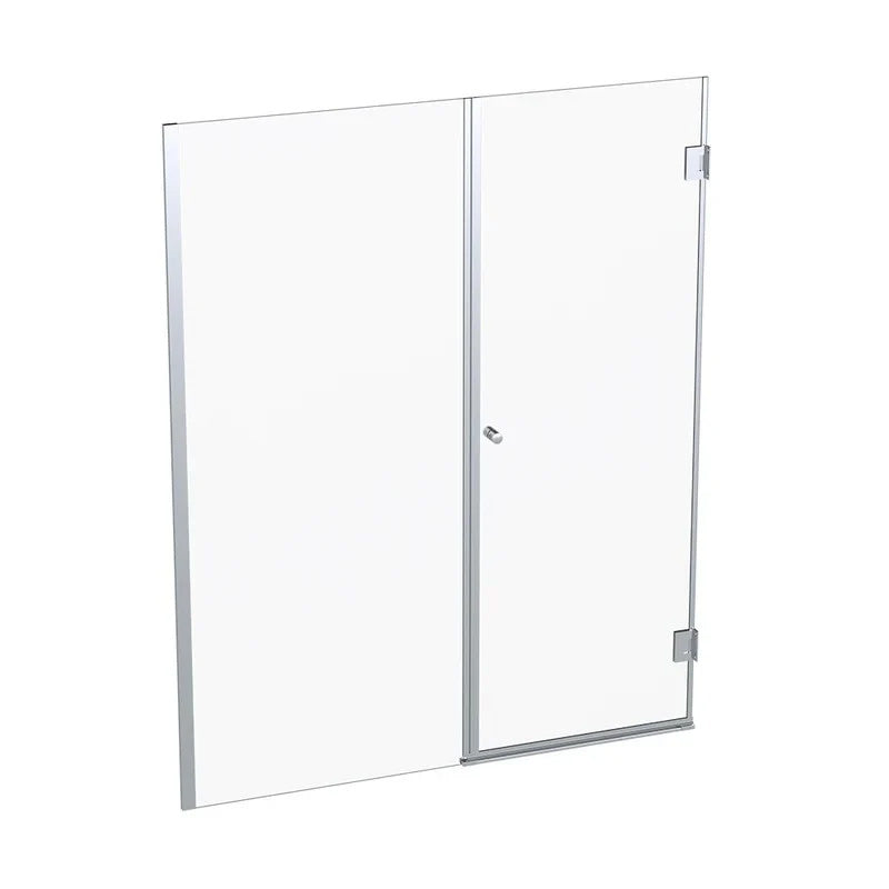 Mampara Abatible 140x185 cm Vidrio 8 mm Perfil Cromado