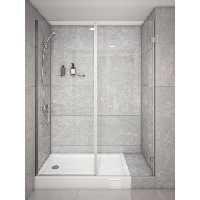 Mampara Abatible 170x185 cm Vidrio 8 mm Perfil Cromado