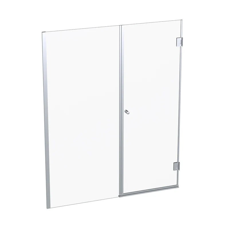 Mampara Abatible 140x185 cm Vidrio 8 mm Perfil Cromado