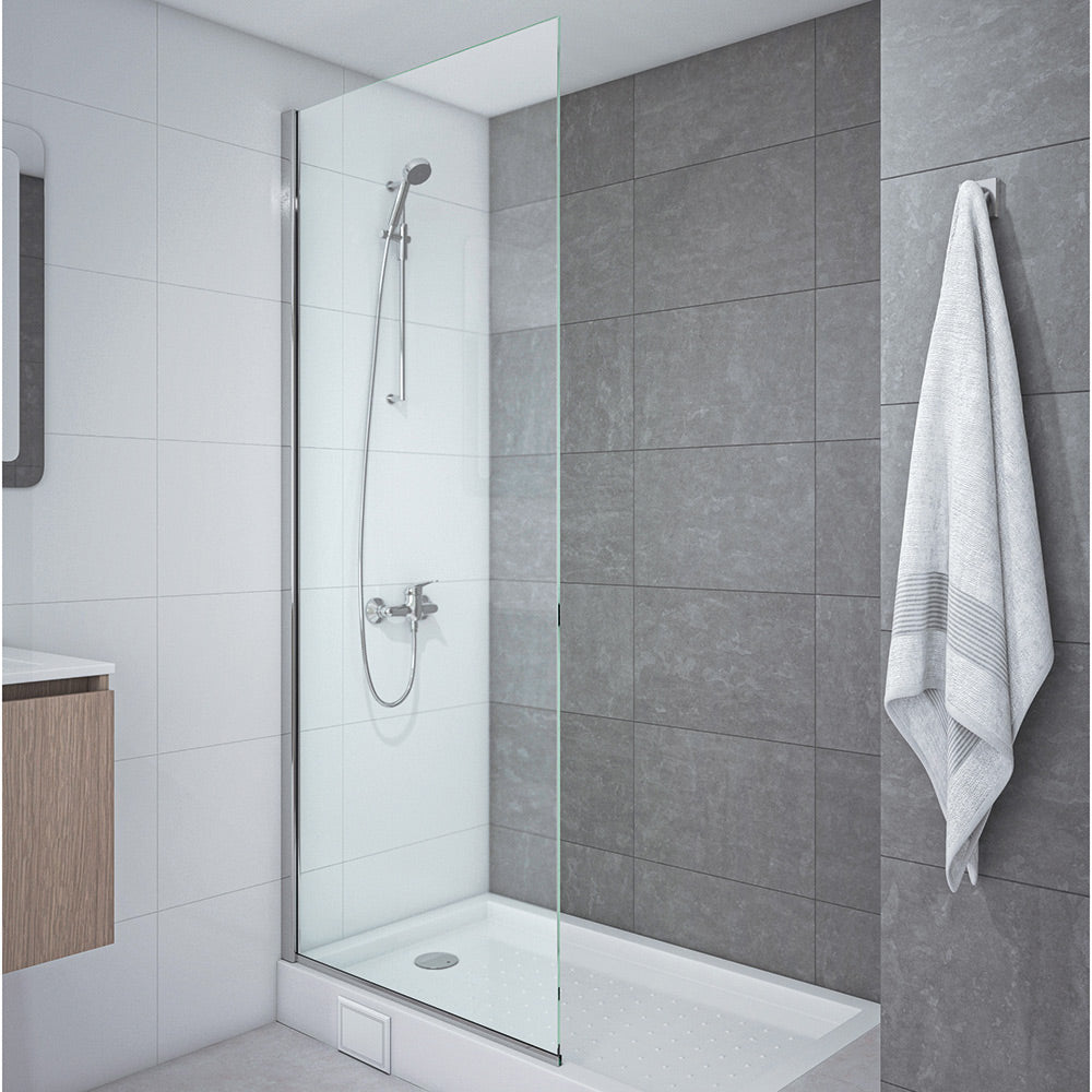 Mampara Hoja Fija 185x80 cm Vidrio 8 mm Ajustable ±1 cm