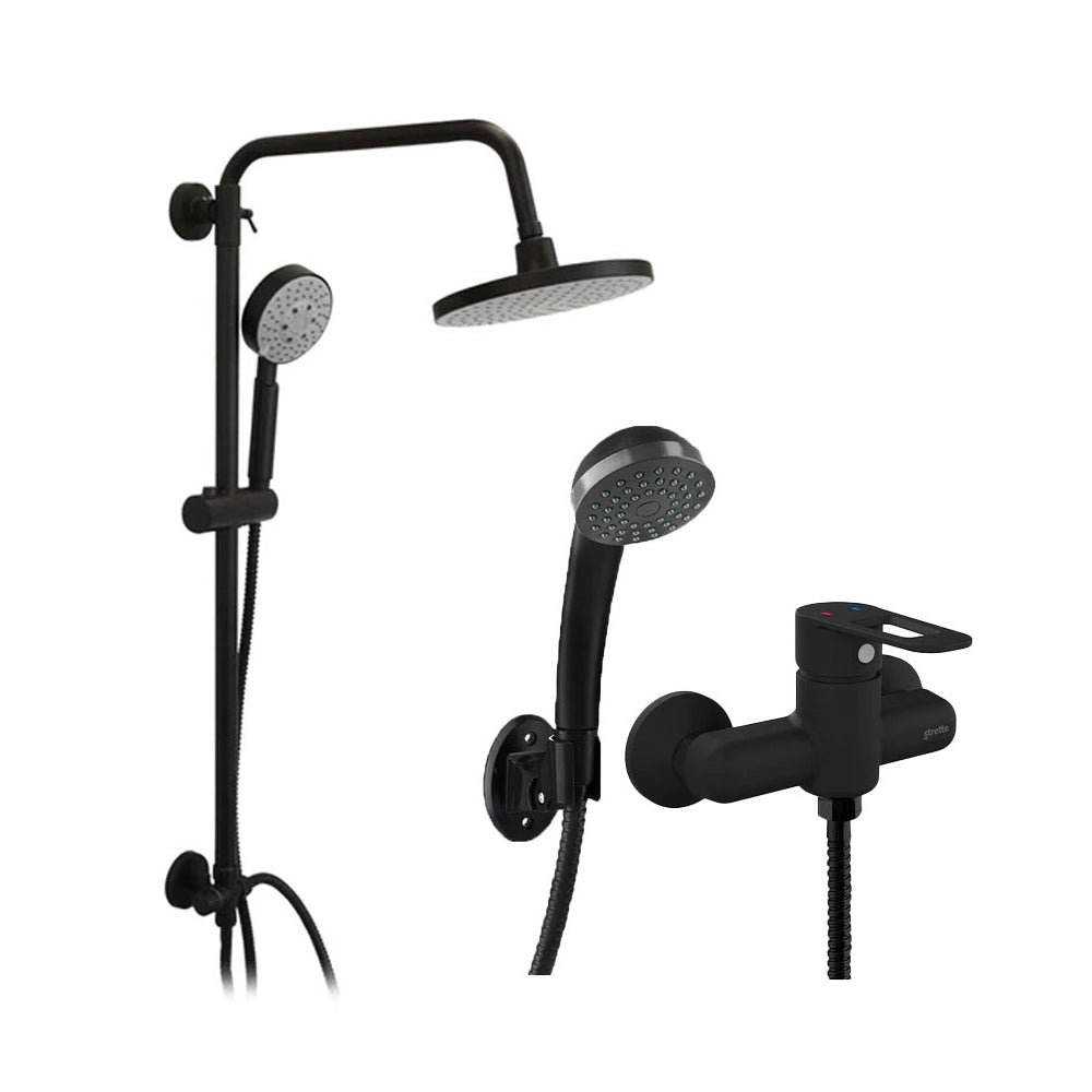 Columna de Ducha Venti + Ducha Verona Negro Mate