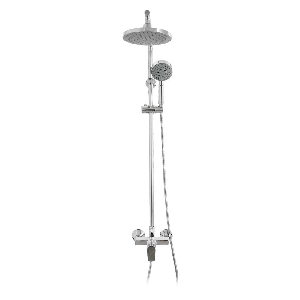 Pack Baño Baeza | Mampara 80x80 + Receptáculo + Columna Ducha Cromo