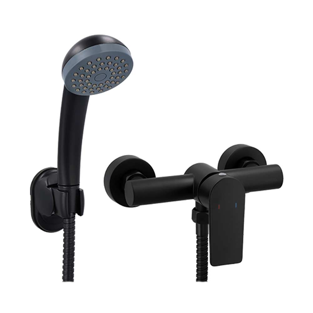 Pack Baño Gótico | Griferías + Columna Ducha Negro Mate