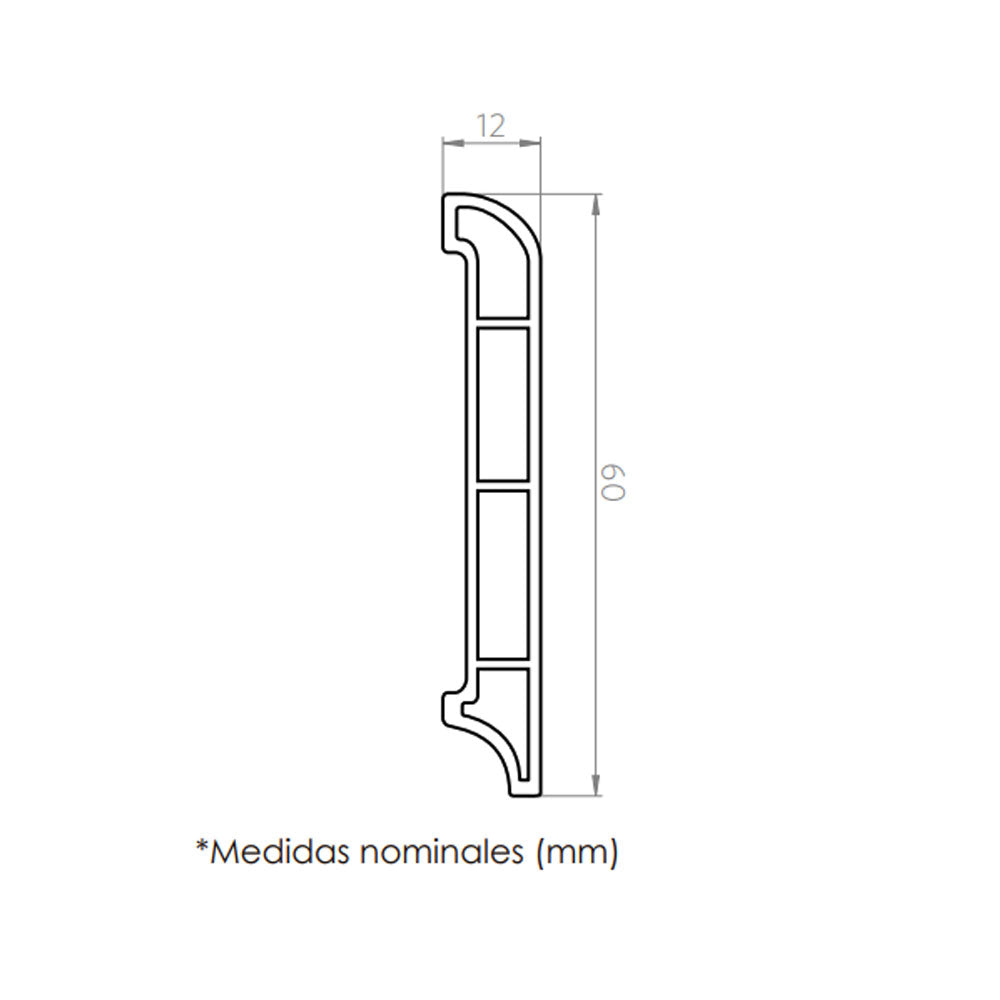 Guardapolvo Nórdico Haya 2400x60x12mm