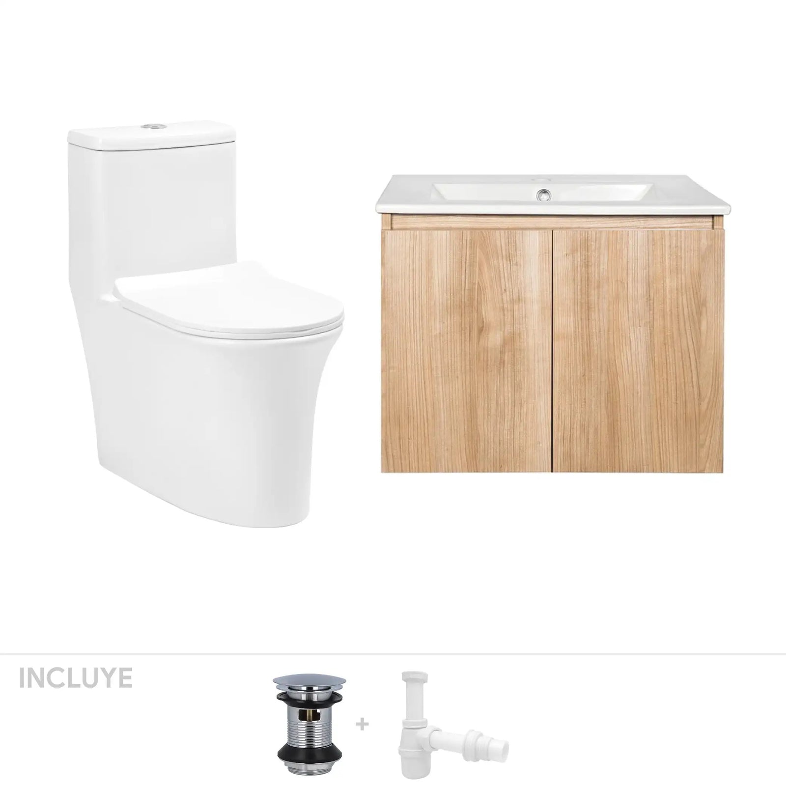 Pack Baño Toledo Nogal | Mueble + Sanitario
