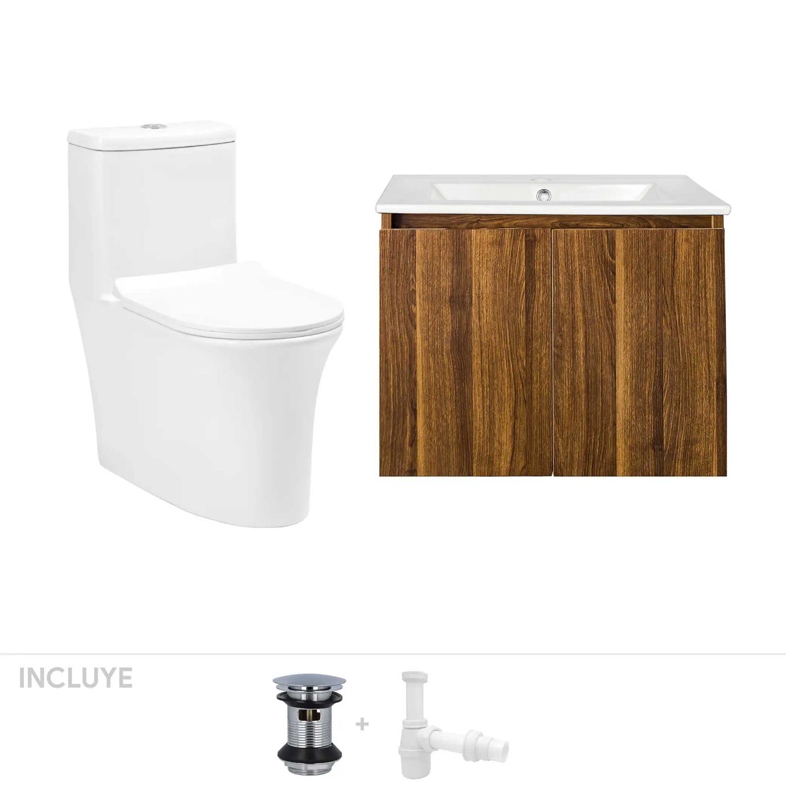 Pack Baño Toledo Roble | Mueble + Sanitario