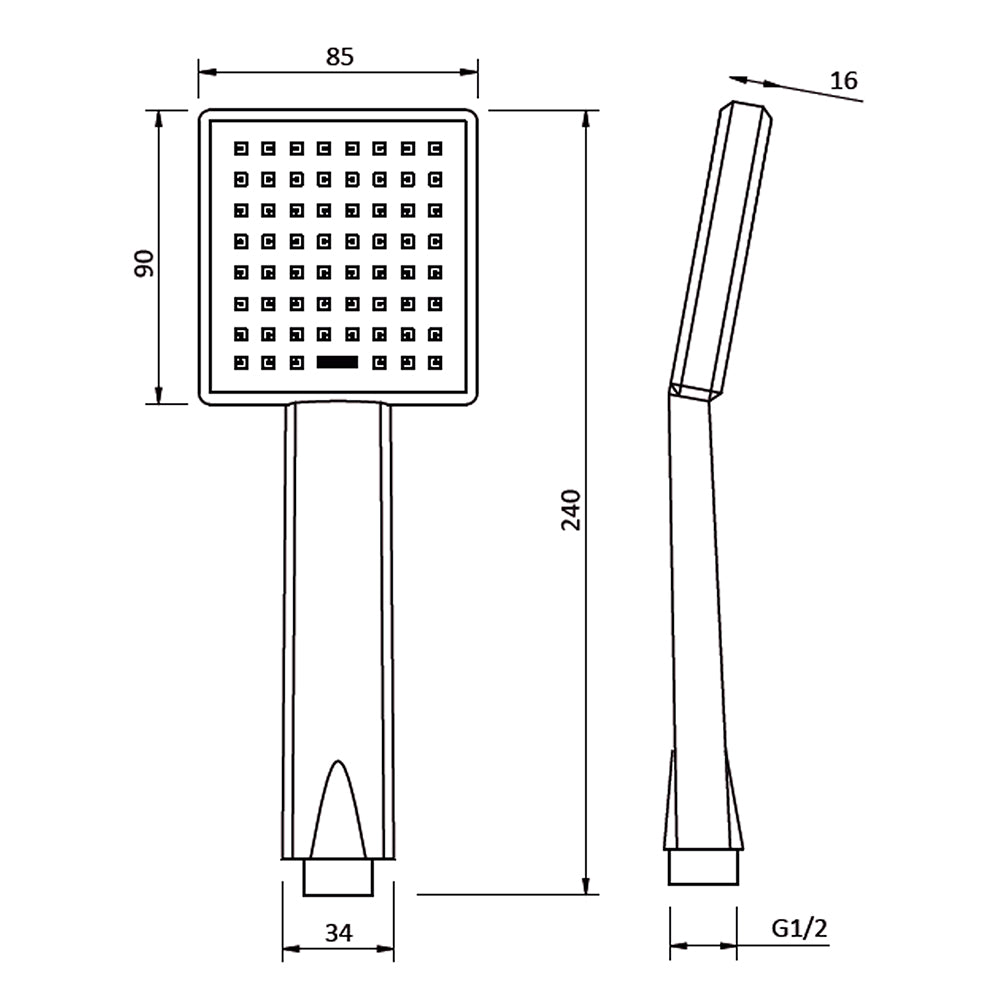 Maneral de Ducha Cuadrado