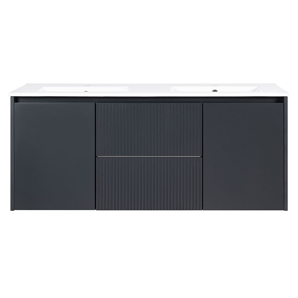 Mueble Vanitorio Sophie Texturado Dark Grey Texturado + Cubierta 120x46x50 cm