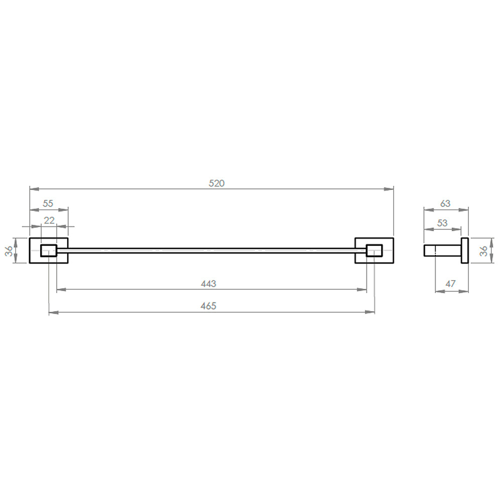 Barra Toalla 45 cm Rubo