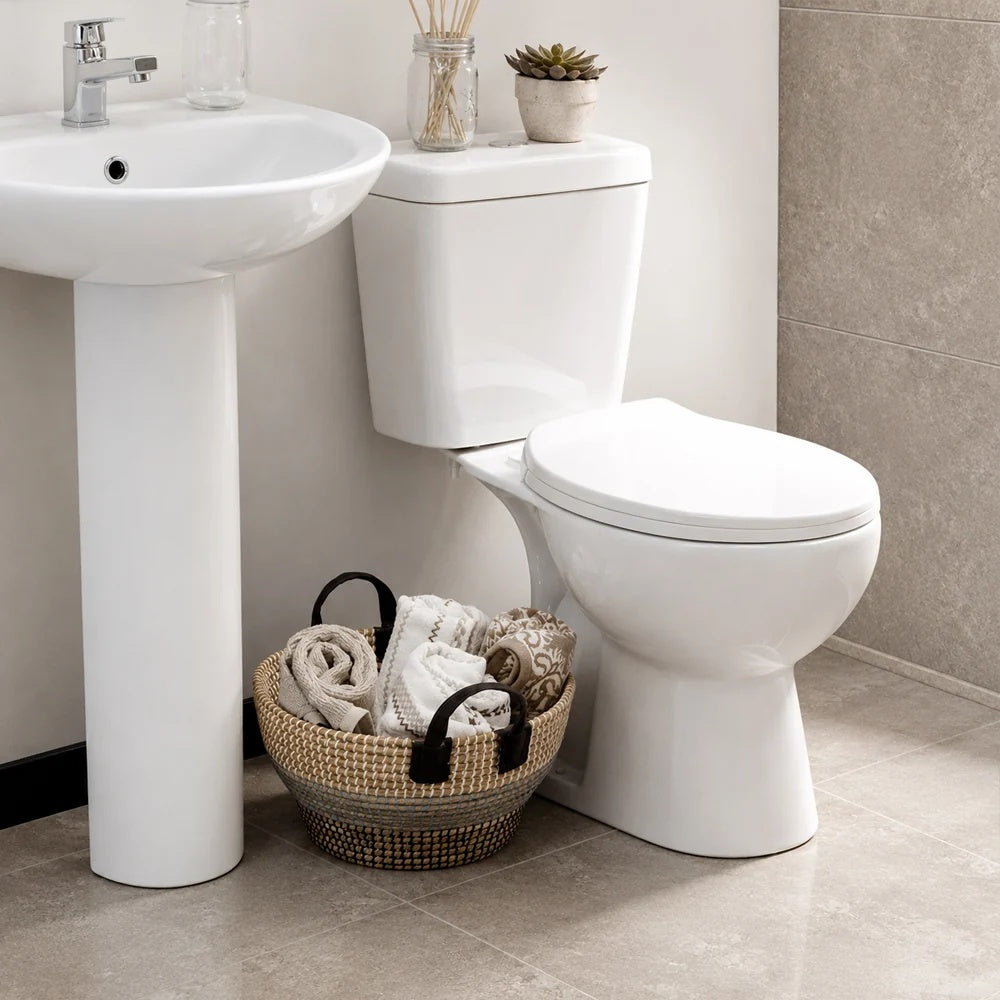 Sanitario Wc Descarga Piso 21 cm Two Piece Aura